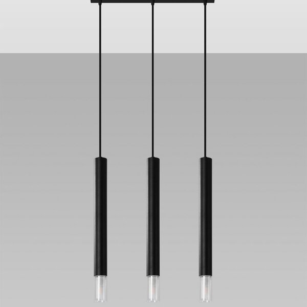 Sollux SL.0962 - Lestenec na vrvici VIZIER 3xG9/12W/230V črna