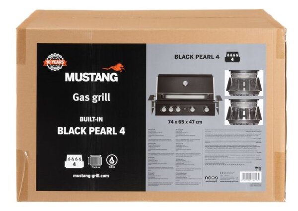 MUSTANG vgradni plinski žar PEARL 4 črn