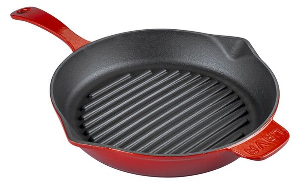LAVA Litoželezna gril ponev, 28 cm - rdeča