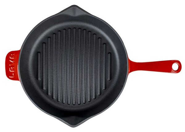 LAVA Litoželezna gril ponev, 28 cm - rdeča