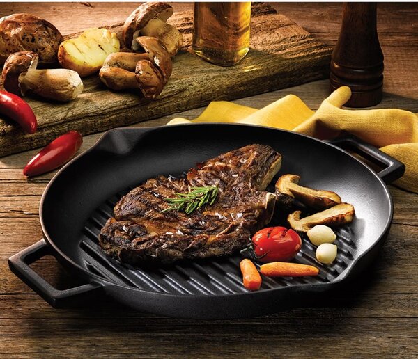 LAVA Litoželezna gril ponev, 26 cm - z dvema ročajema, eco