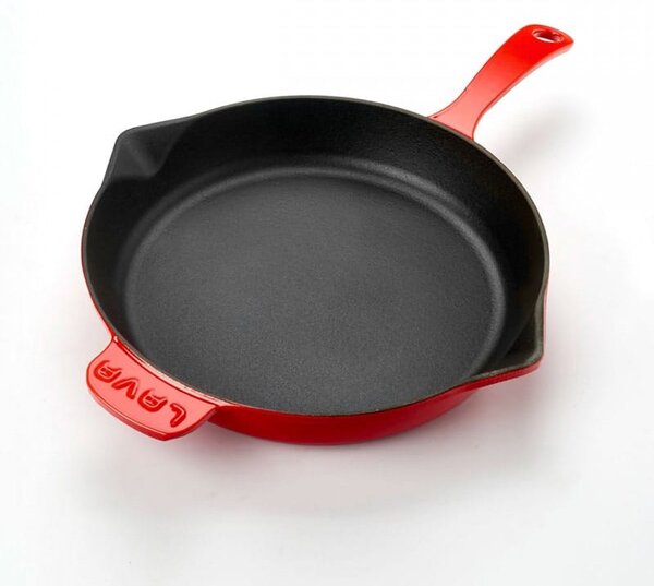 LAVA Litoželezna ponev, 28 cm - rdeča