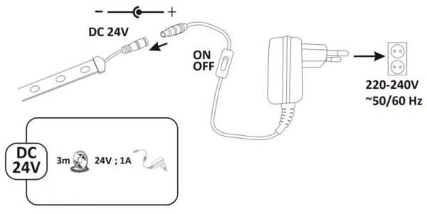 LED Zunanji trak 3m LED/23W/24V/230V 4000K IP65