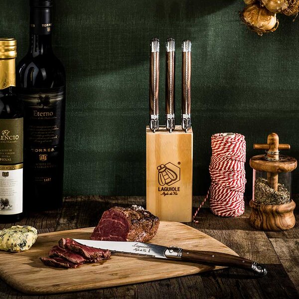 LAGUIOLE Premium Line Set nožev za zrezke s stojalom - Dark Wood (6 kom)