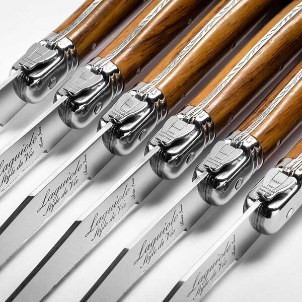 LAGUIOLE Premium Line Set nožev za zrezke s stojalom - Wood (6 kom)