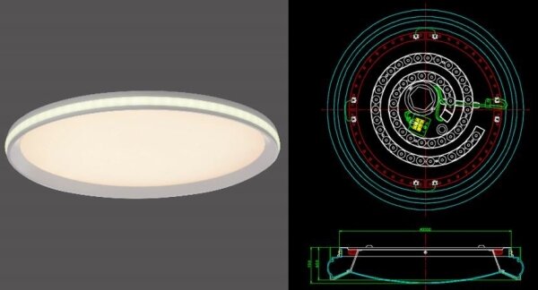 Leuchten Direkt 15544-16 - LED RGB Zatemnitvena stropna svetilka RIBBON 15W/230V + Daljinski upravljalnik