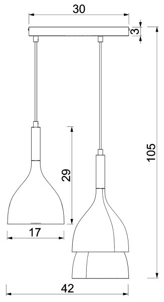 Lestenec na vrvici NOAK 3xE27/15W/230V bež/zlata