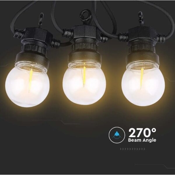 LED Zunanja veriga STRING 5m 10xLED/0,4W/24/230V 3000K IP44