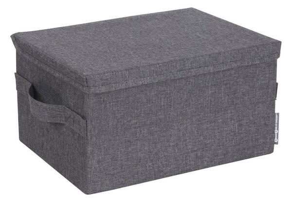 Siva tekstilna škatla za shranjevanje s pokrovom 35x26x19 cm Soft Storage – Bigso