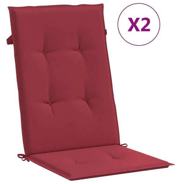 VidaXL Blazine za vrtne stole 2 kosa vinsko rdeče 120x50x3 cm blago