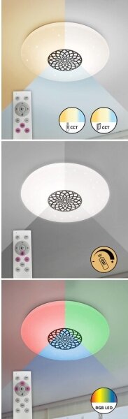 Rabalux 5364-LED RGB Zatemnitvena stropna svetilka OPHELIA LED/24W/230V Wi-Fi + Daljinski upravljalnik