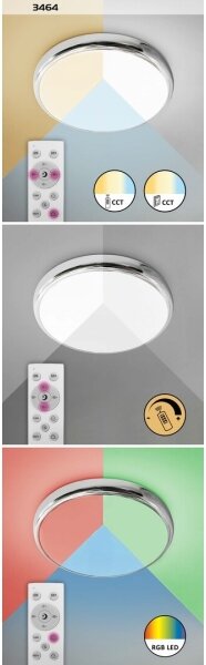 Rabalux 3464-LED RGB Kopalniška stropna svetilka BALTHASAR LED/18W/230V IP44 + Daljinski upravljalnik