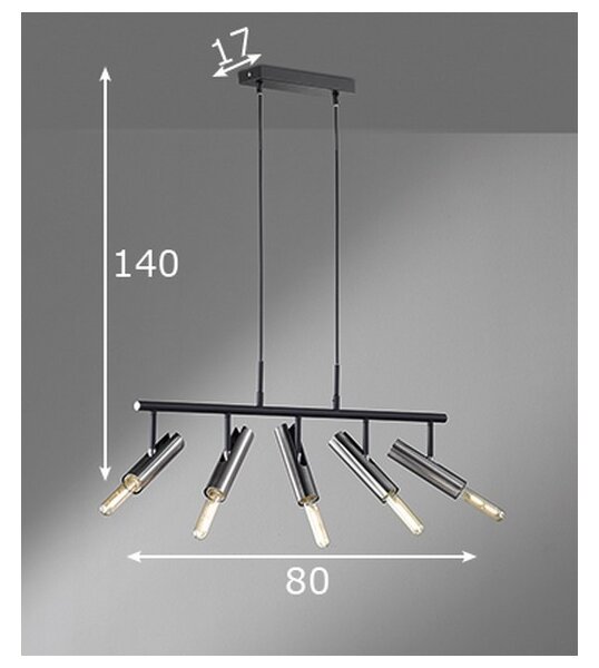 Fischer & Honsel 60369 - Lestenec na vrvici DEAN 5xE27/25W/230V