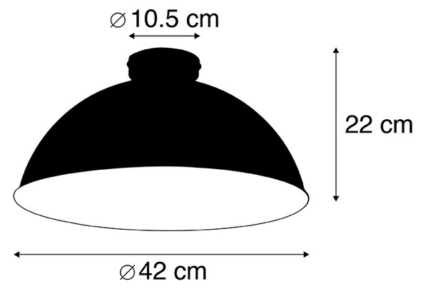 Stropna svetilka črna z zlatom 42 cm nastavljiva - Magnax