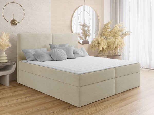 Boxspring postelja Miami 413, 140x200, Blago, Posteljno dno, 142x209x115cm, Vzmetnica