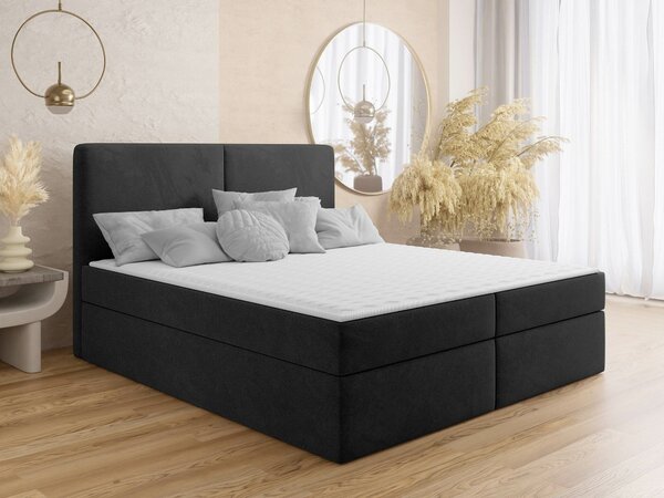 Boxspring postelja Miami 413, 140x200, Blago, Posteljno dno, 142x209x115cm, Vzmetnica