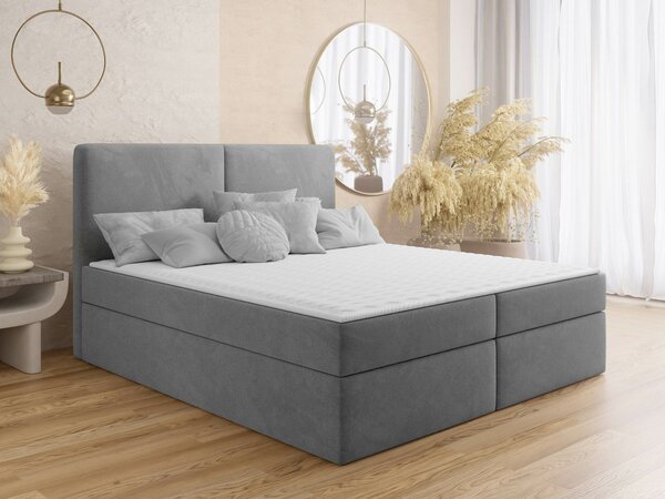 Boxspring postelja Miami 413, 140x200, Blago, Posteljno dno, 142x209x115cm, Vzmetnica