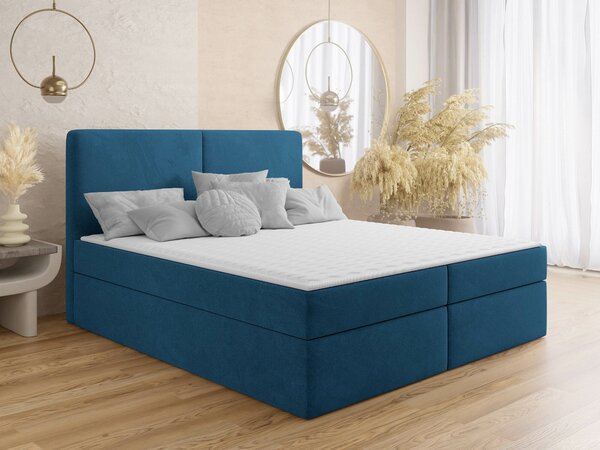 Boxspring postelja Miami 413, 180x200, Blago, Posteljno dno, 182x209x115cm, Vzmetnica