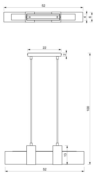 Lestenec na vrvici BELEN 3xGU10/8W/230V