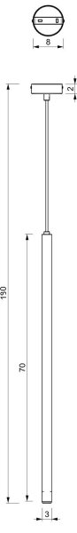 Lestenec na vrvici YORU 1xG9/8W/230V 70 cm medenina