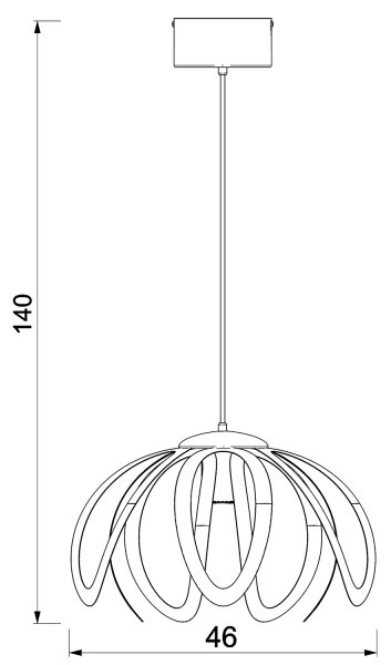 Lestenec na vrvici ORCHID 1xE27/60W/230V črna