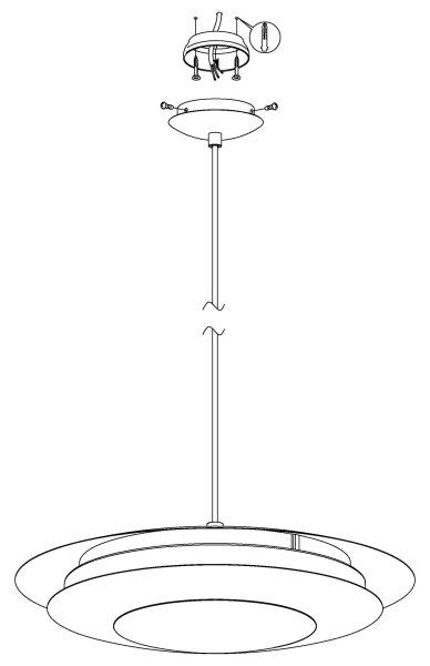 Eglo 98043 - LED RGBW Zatemnitveni lestenec na vrvici MONEVA LED/18W/230V