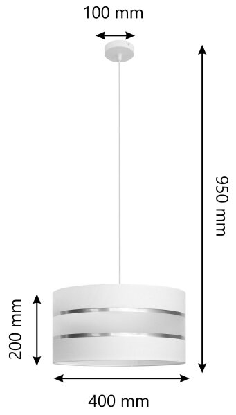 Lestenec na vrvici HELEN 1xE27/60W/230V premer 40 cm bela