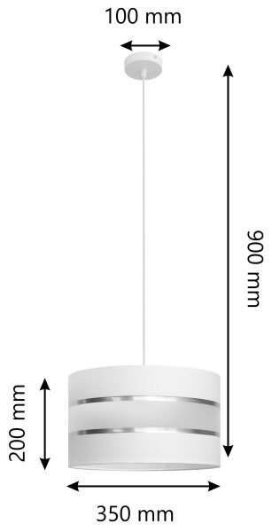 Lestenec na vrvici HELEN 1xE27/60W/230V premer 35 cm bela