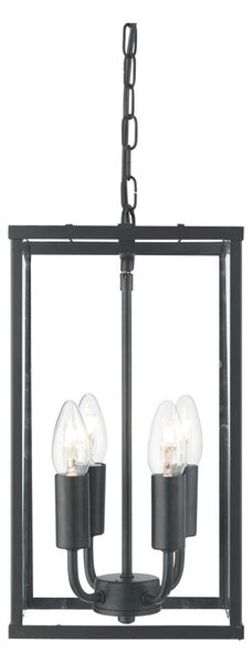 Searchlight 4244BK - Lestenec na verigi LANTERN NOIR 4xE14/60W/230V