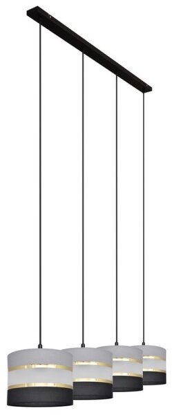 Lestenec na vrvici HELEN 4xE27/60W/230V črna/siva/zlata