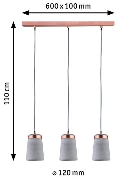 Paulmann 79626 - 3xE27/20W Lestenec na vrvici NEORDIC STIG 230V