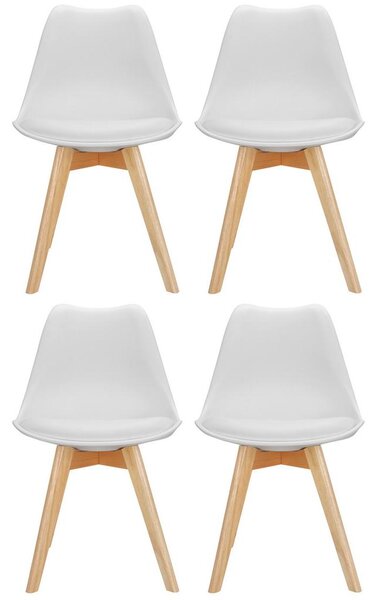MID.YOU Set Stolov Scandi, Bela, Bukev, 4-Delni