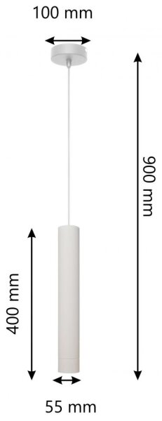 LED Lestenec na vrvici TUBA 1xGU10/4,8W/230V siva/mat krom