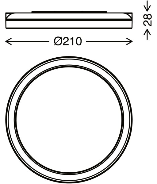 Briloner 3008-015 - LED stropna svetilka LED/8W/230V premer 21 cm črna IP44