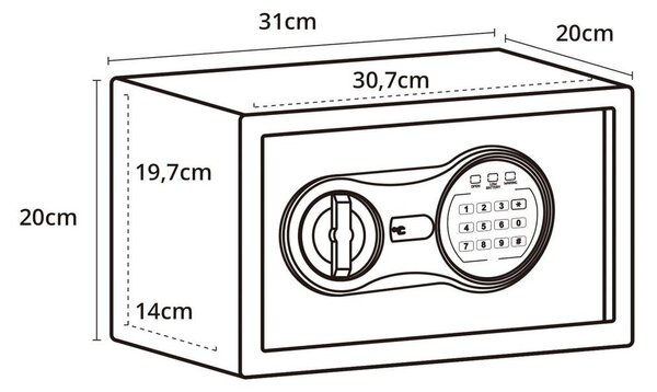 MID.YOU Trezor Safe Compact Iii, Črna