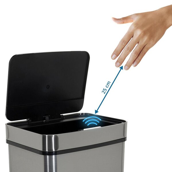 MID.YOU Koš Za Smeti Clean Iv, 60 L, Srebrna, S Senzorjem
