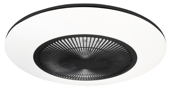 Brilagi - LED Zatemnitvena svetilka z ventilatorjem AURA LED/38W/230V črna + Daljinski upravljalnik