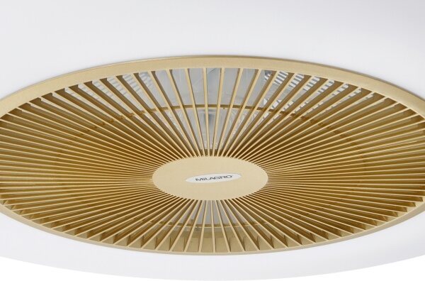 Brilagi - LED Zatemnitvena svetilka z ventilatorjem AURA LED/38W/230V zlata + Daljinski upravljalnik