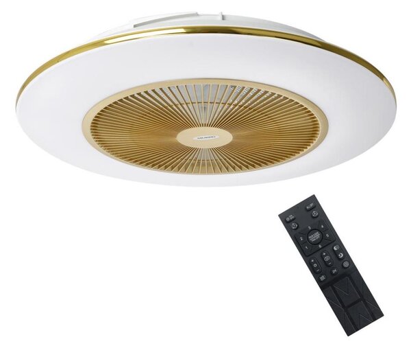 Brilagi - LED Zatemnitvena svetilka z ventilatorjem AURA LED/38W/230V zlata + Daljinski upravljalnik