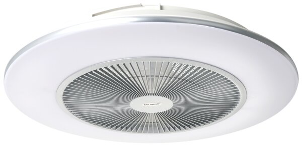 Brilagi - LED Zatemnitvena svetilka z ventilatorjem AURA LED/38W/230V srebrna + Daljinski upravljalnik