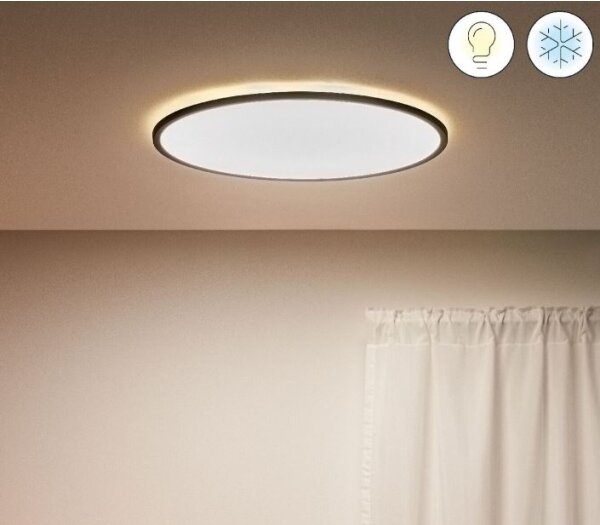 WiZ - LED Zatemnitvena stropna svetilka SUPERSLIM LED/32W/230V črna Wi-Fi