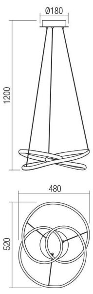 Redo 01-2190 - LED Zatemnitveni lestenec na vrvici SINTRA LED/40W/230V