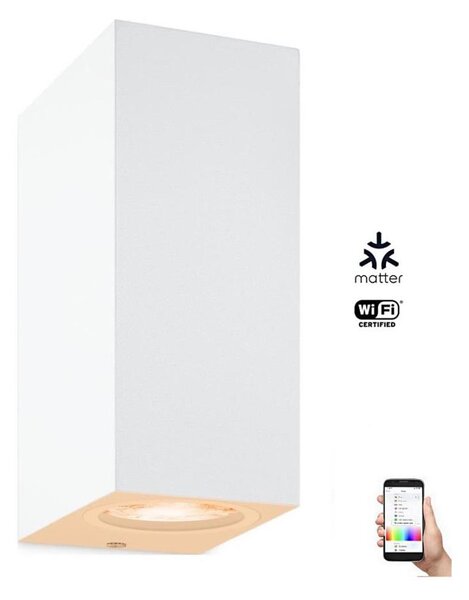 WiZ - LED RGBW Zatemnitvena stenska svetilka UP&DOWN 2xGU10/4,7W/230V bela Wi-Fi