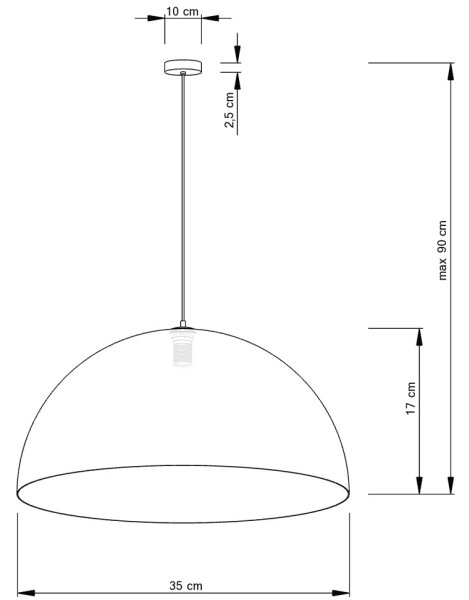 Lestenec na vrvici SFERA 1xE27/60W/230V pr. 35 cm siva/zlata