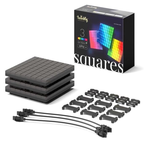 Twinkly TWQ064STW-03-BAD - SET 3xLED RGB Panel SQUARES 64xLED 16x16 cm Wi-Fi