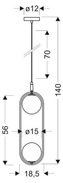 Lestenec na vrvici CORDEL 2xG9/28W/230V črna