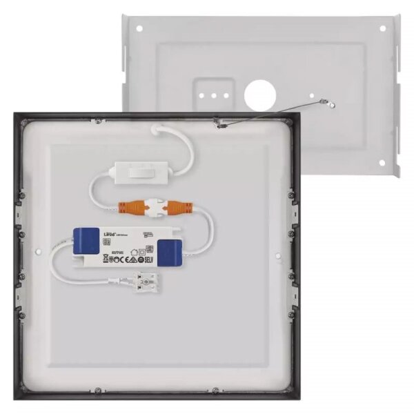 LED Stropna svetilka LED/21W/230V 3000/3500/4000K 22,5x22,5 cm črna