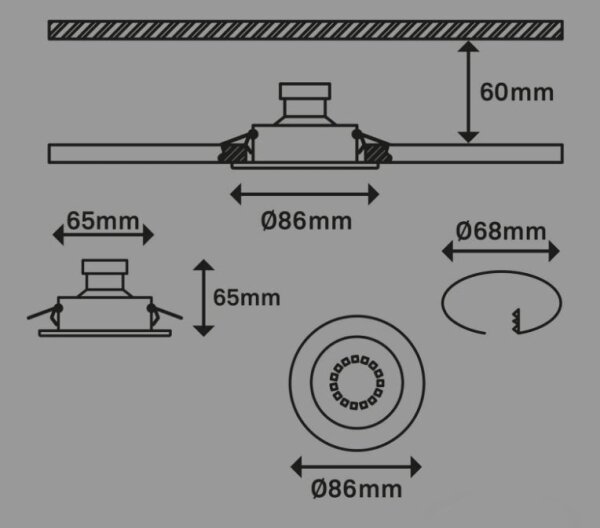 Briloner 7221-039 - KOMPLET 3x LED kopalniška svetilka 1xGU10/3W/230V srebrna