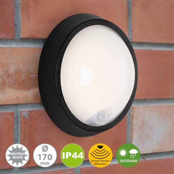 Briloner 3352-015 - LED Zunanja svetilka s senzorjem HELSINKI LED/12W/230V IP44