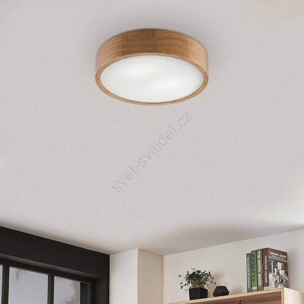 LED Stropna svetilka OAK 2xE27/10W/230V hrast pr. 37 cm